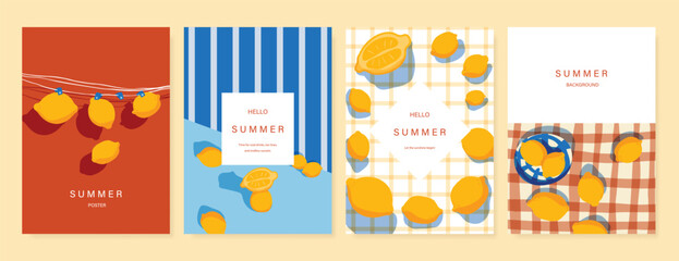 Italy summer party invitation card vector. Italian poster with lemon, leaves, lobster, wine, cheese, tomato, crab, shell in line art. Design for wedding card, greeting card, cover, poster. © babeer
