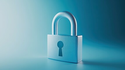 Naklejka premium A 3D render of a silver padlock icon. Represents security, safety, privacy, protection, and data encryption.