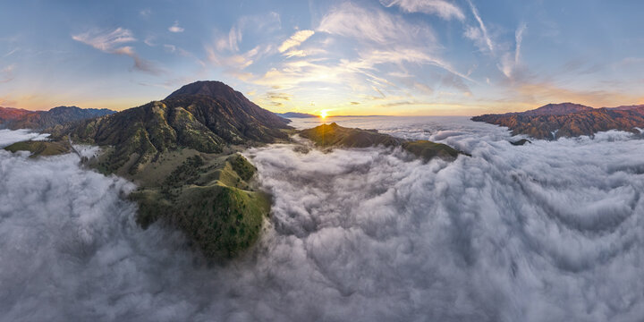 Fog Rolling Through the Green Verdant Hills in SoCal