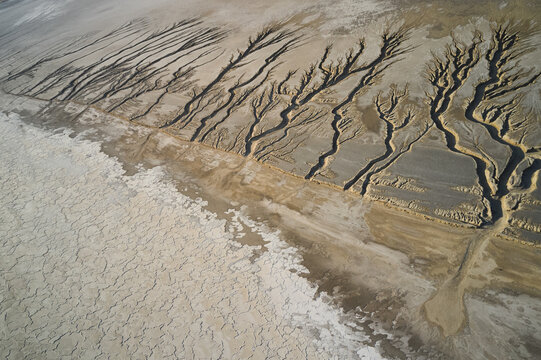 Erosion Paints Fractal Patterns in Dried Up Lake Koehn