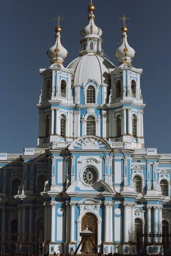 Smolny Cathedral in Saint Petersburg Russia