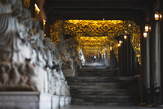Surroundings of monasteries, temples, monks, and prayer