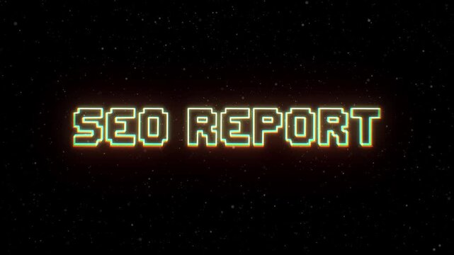 SEO Report Neon text with retro style