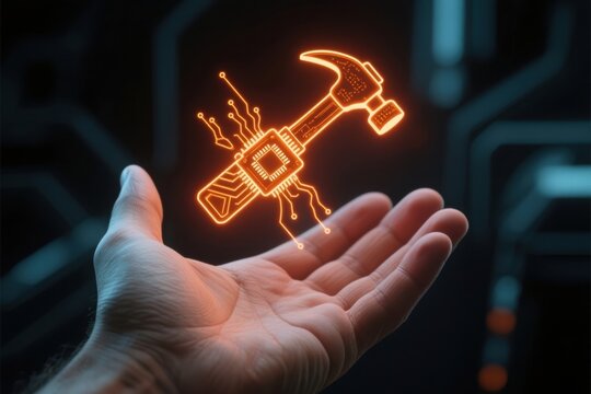 AI predictive maintenance system concept with engineer and coworkers using energy technology for industrial repair and innovation