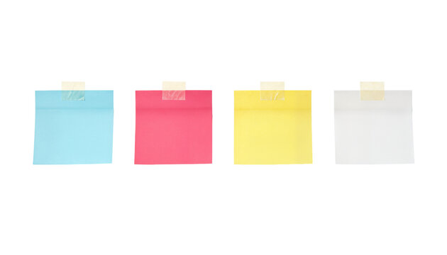 Sticky note reminder. Post it note paper. Yellow sheets for notes isolated with clipping path on background.