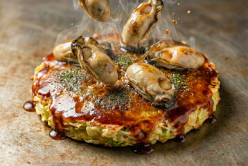 牡蠣のお好み焼き