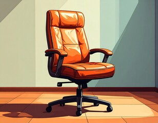 Elegant Orange Office Chair - A Comfortable Workspace Essential.