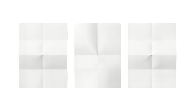 set of blank fold white paper isolated,Crumpled wrinkled Paper Poster Photo Effect Mockup,Crumpled Paper texture overlay effec,white crumpled paper