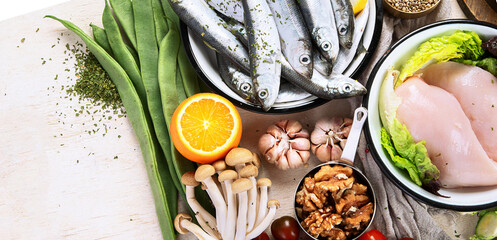 Healthy food concept. Clean eating concept.