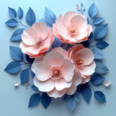 Elegant Paper Flowers - A Delicate Floral Arrangement in Soft Pastel Tones.