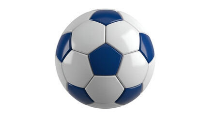 Fototapeta premium Blue and white soccer ball 3 D render on black background
