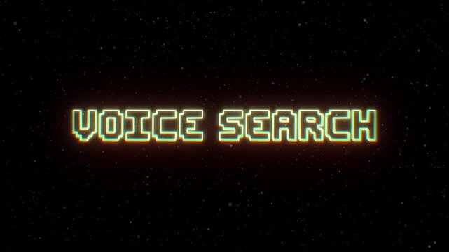 Voice Search Neon text with retro style
