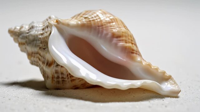 Conch Shell on White Background.