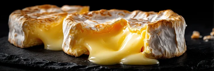 Sierkussen Restaurant Camembert Cheese Melting on Slate Background  © Marta P. (Milacroft)