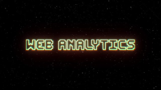 Web Analytics Neon text with retro style