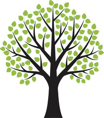 Obraz premium Lush Green Leafy Tree for Nature LandscapeVibrant Summer Tree with Full Green LeavesEnvironmental Conservation Green Tree Illustration