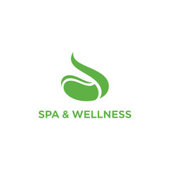 Fototapeta premium Spa and wellness logo design with green leaf elements
