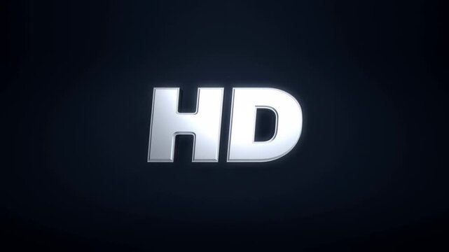 Shiny hd logo animation with subtle light reflection in darkness