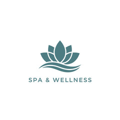 Fototapeta premium Serene Spa Scene with Lotus Flower Illustration on White Background from Above