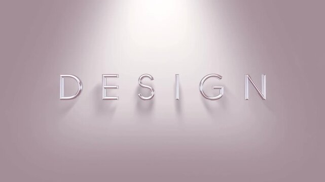 Dynamic light plays over elegant "design" text, creating captivating visual effects