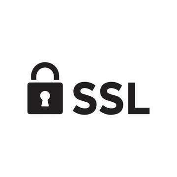 Secure connection symbol with ssl text
