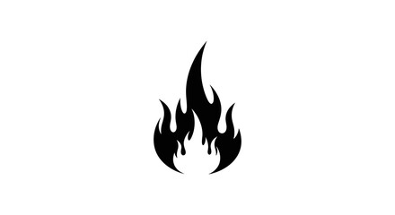 Stylized black flame graphic isolated on a plain white background a simple fiery design high quality