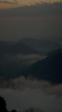 Sunrise on the mountain in Huay Kub Kab, Mae Taeng, Chiang Mai, Thailand