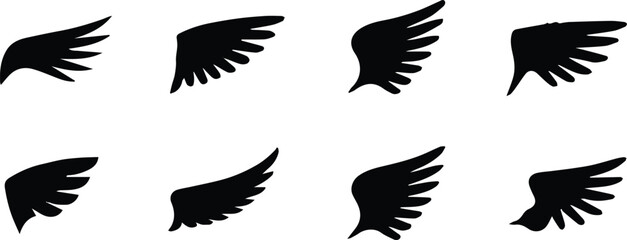 Obraz premium wing logo elements vector silhouette set for branding and print