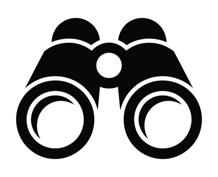 Silhouette of binoculars in a vector graphic style