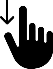 Obraz premium Hand pointing down icon vector illustration isolated on transparent background