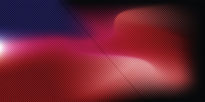 Futuristic vibrant vertical ribbed lines that distorts vivid red blue diagonal gradient. Vivid and colorful visual perfect for modern design, technology backgrounds, or creative advertising projects