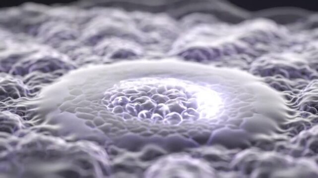 A microscopic view of a cell's surface texture and structure in high definition