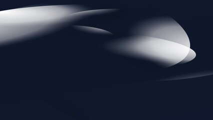 Abstract Dark Blue Background with Smooth White Light Waves and Subtle Glowing Effects for Modern Design