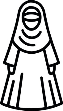 A woman wearing a burqa for eid al fitr on transparent background