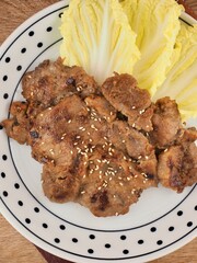 한국음식 양념 돼지갈비 구이