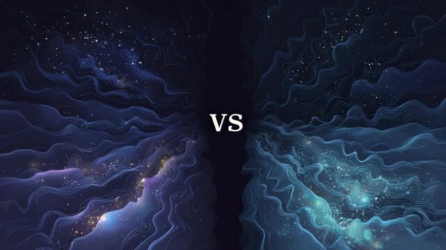 Abstract Cosmic Contrast Visualization Featuring Swirling Nebulae In Deep Navy And Vibrant Turquoise With Captivating Starfields