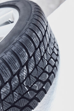Close-up of winter tire