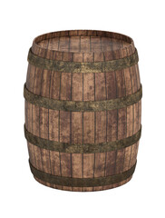 Obraz premium Wine barrels isolated on transparent background. 3D illustration