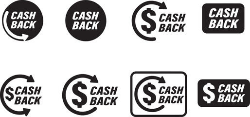 Obraz premium Cash Back Money Return Vector Icon Set