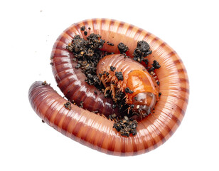 Earthworm isolated on transparent or white backgrounds