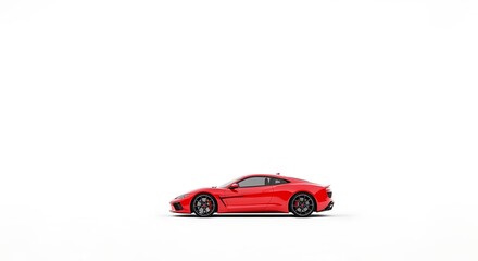 Fototapeta premium A red sports car is shown in a profile view