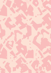 Abstract pink shapes pattern design with brush stroke elements on a light pink background