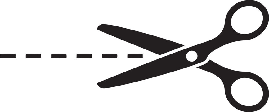 Set hair cut scissor icon. Scissors vector design element or logo template. Black and white silhouette isolated.