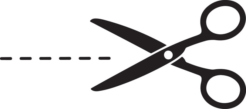 Set hair cut scissor icon. Scissors vector design element or logo template. Black and white silhouette isolated.