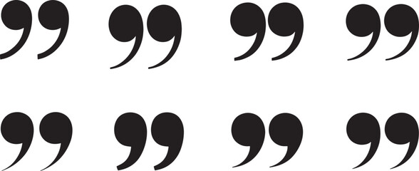 Fototapeta premium Quotation mark symbols quote punctuation black
