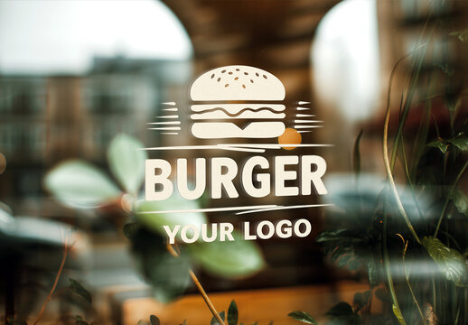 Glass Window Signage Logo Mockup