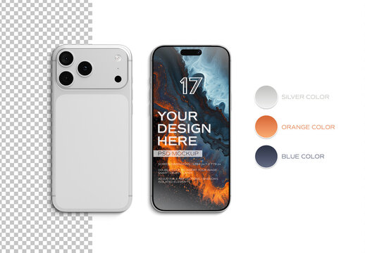 Two Editable Smartphones Isolated On White Background Mockup