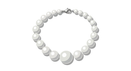Obraz premium A beautiful white pearl necklace with a clasp, displayed against a white background.