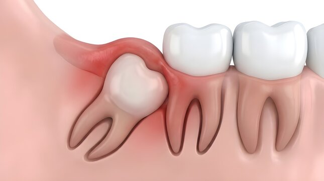 Clinical Dentistry Visualization of Wisdom Tooth Problem