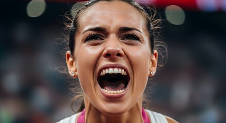 Athlete Shouting with Intense Emotion